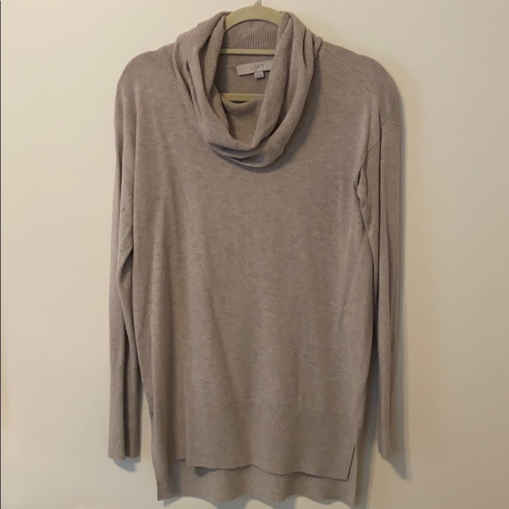 Long sleeve tan cowl neck tunic
